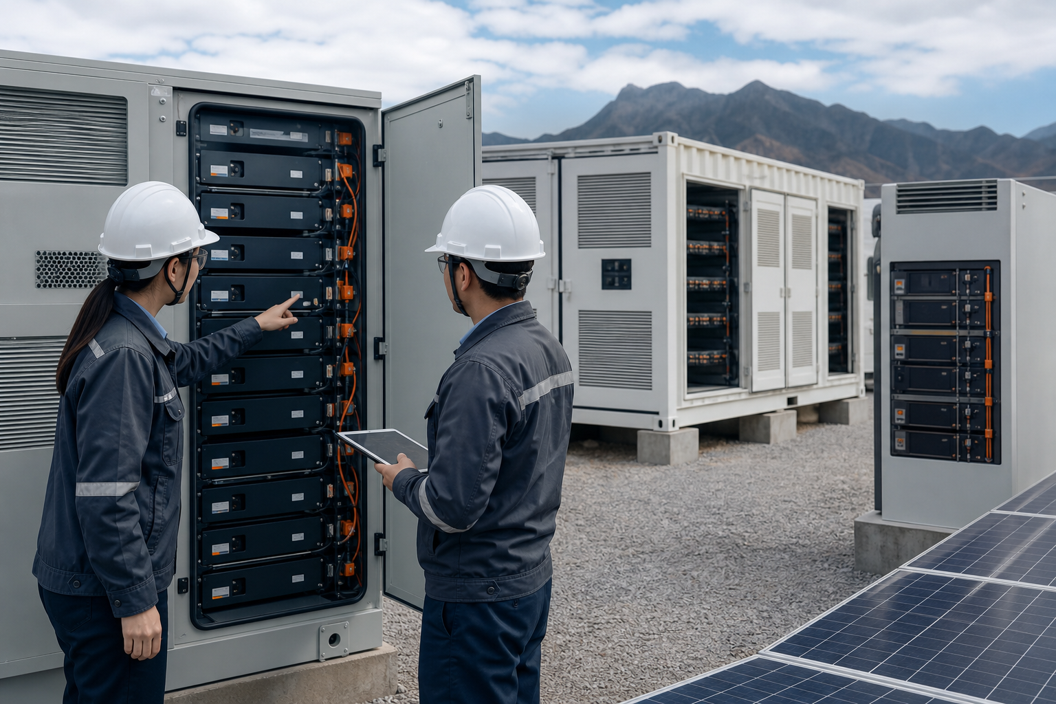 Moderni energijos kaupimo sistema prie saulės elektrinės