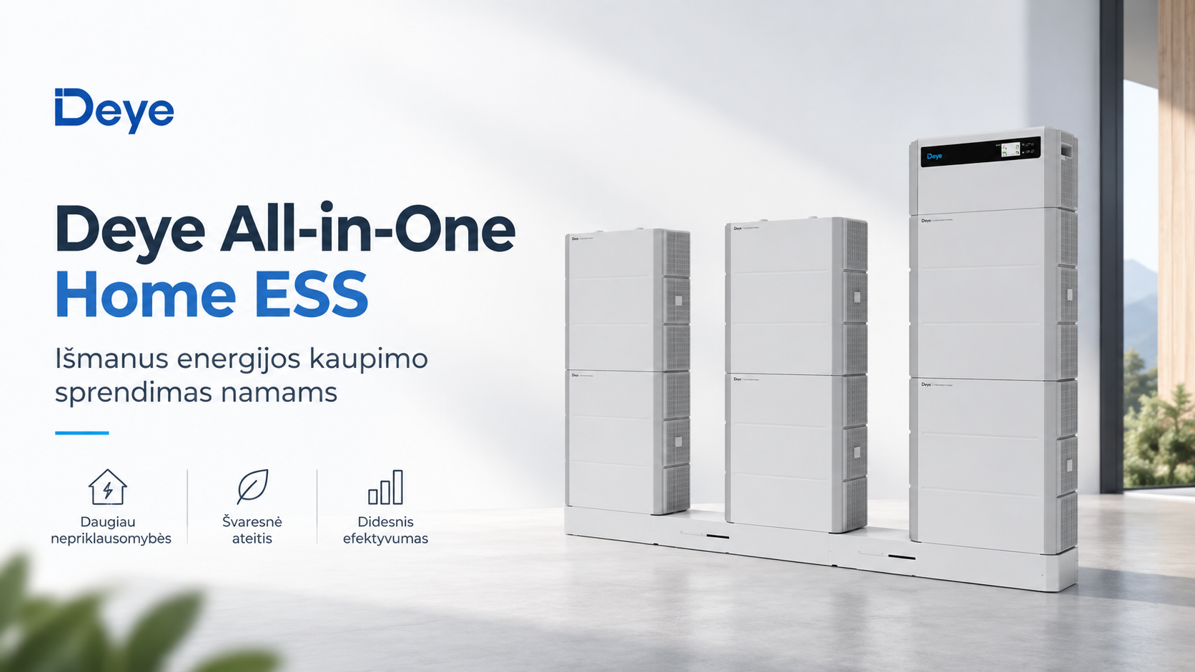 Deye All-in-One Home ESS namų energijos kaupimo sistema su LiFePO₄ baterijomis